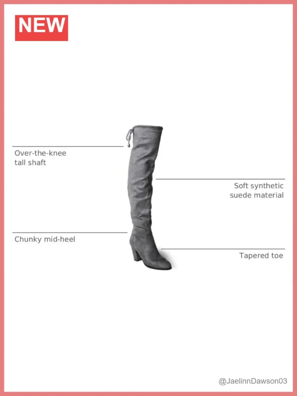 Over-the-Knee High Boots - Chunky Heel Fall Winter Vegan Suede